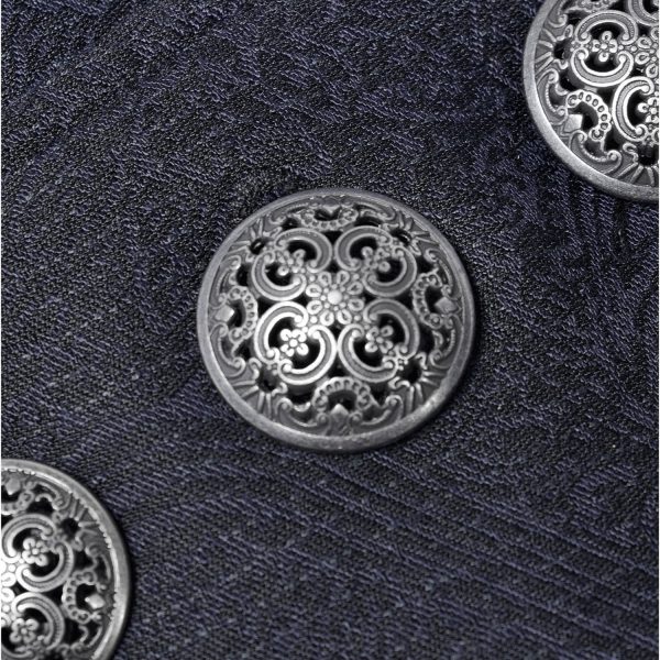soldes PUNK RAVE Gilet Victorien ‘Hyacinthum Tenebris’ En Jacquard Bleu 12