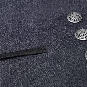 soldes PUNK RAVE Gilet Victorien ‘Hyacinthum Tenebris’ En Jacquard Bleu 38
