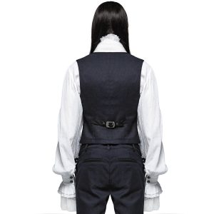 soldes PUNK RAVE Gilet Victorien ‘Hyacinthum Tenebris’ En Jacquard Bleu 20