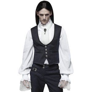 soldes PUNK RAVE Gilet Victorien ‘Hyacinthum Tenebris’ En Jacquard Bleu 24