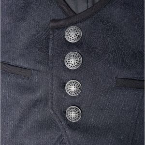 soldes PUNK RAVE Gilet Victorien ‘Hyacinthum Tenebris’ En Jacquard Bleu 32
