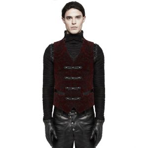 france PUNK RAVE Gilet Victorien ‘Poison Ivy’ En Brocart Bordeaux 18