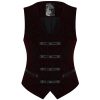 france PUNK RAVE Gilet Victorien ‘Poison Ivy’ En Brocart Bordeaux 43