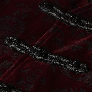 france PUNK RAVE Gilet Victorien ‘Poison Ivy’ En Brocart Bordeaux 34