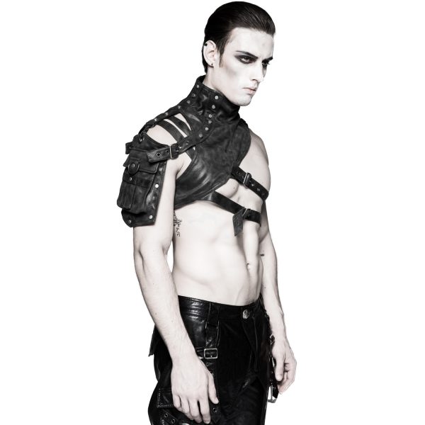 PUNK RAVE Harnais D’Epaule Steampunk ‘Catharsis’ Noir boutique en ligne france 3