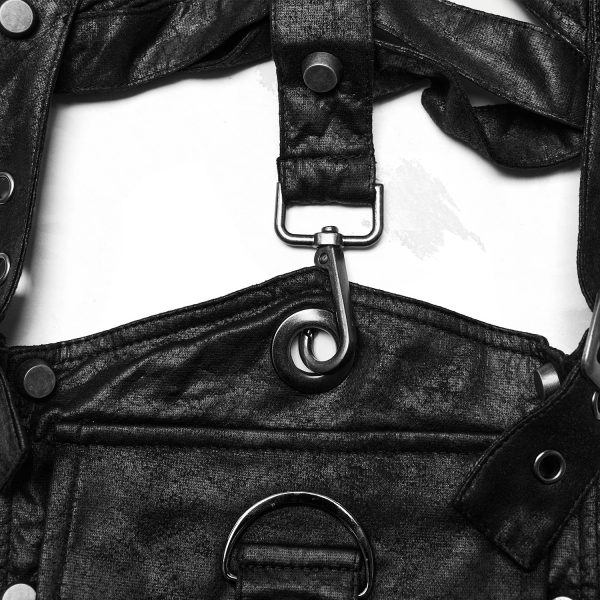 PUNK RAVE Harnais D’Epaule Steampunk ‘Catharsis’ Noir boutique en ligne france 16