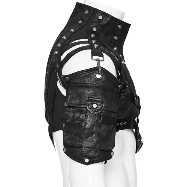 PUNK RAVE Harnais D’Epaule Steampunk ‘Catharsis’ Noir boutique en ligne france 9