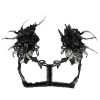 Eva Lady Harnais De Poitrine ‘Black Roses’ Noir De super promotions disponibles 37