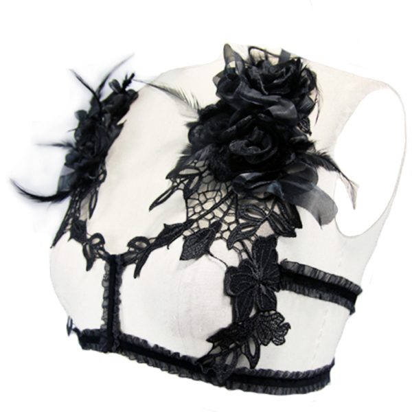 Eva Lady Harnais De Poitrine ‘Black Roses’ Noir De super promotions disponibles 13