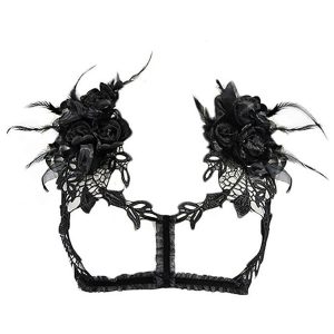 Eva Lady Harnais De Poitrine ‘Black Roses’ Noir De super promotions disponibles 33