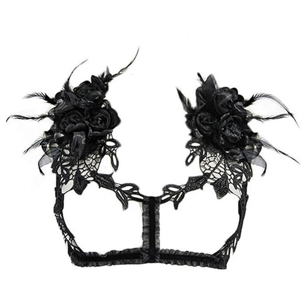 Eva Lady Harnais De Poitrine ‘Black Roses’ Noir De super promotions disponibles 11