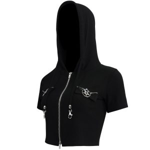 DEVIL FASHION Haut à Capuche ‘Pentagram’ Noir magasin paris 43