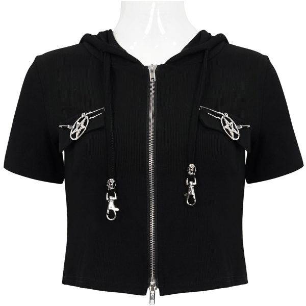 DEVIL FASHION Haut à Capuche ‘Pentagram’ Noir magasin paris 15
