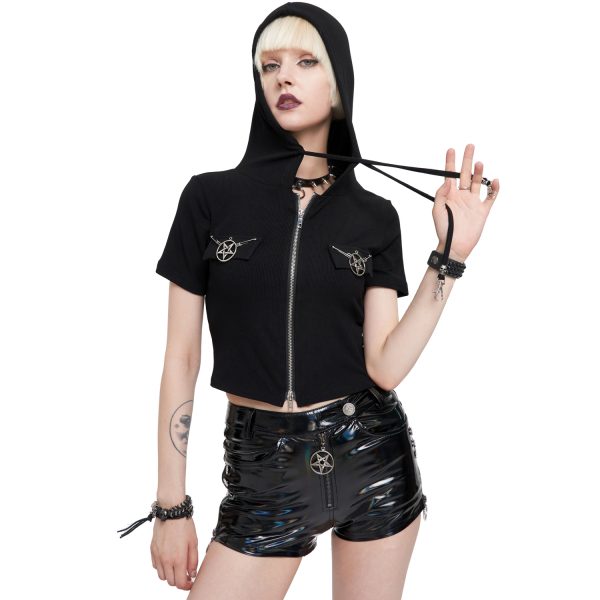 DEVIL FASHION Haut à Capuche ‘Pentagram’ Noir magasin paris 7