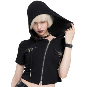 DEVIL FASHION Haut à Capuche ‘Pentagram’ Noir magasin paris 31