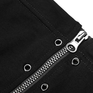 Meilleur Prix PUNK RAVE Haut à Col Roulé ‘Hegoa’ Noir 39