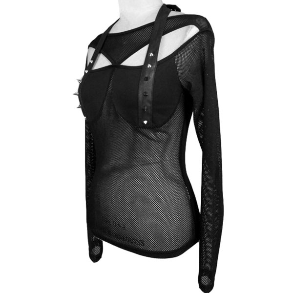 boutique en france DEVIL FASHION Haut à Manches Longues ‘Esmerée’ Noir 13