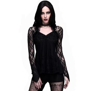 ﻿soldes DEVIL FASHION Haut à Manches Longues ‘Furia’ Noir 14