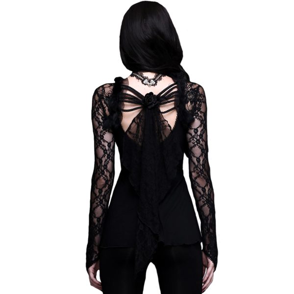 ﻿soldes DEVIL FASHION Haut à Manches Longues ‘Furia’ Noir 4
