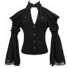marque pas cher DEVIL FASHION Haut à Manches Longues ‘Furiosa’ Noir 38