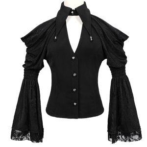 marque pas cher DEVIL FASHION Haut à Manches Longues ‘Furiosa’ Noir 46
