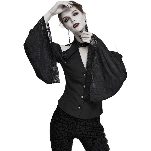 marque pas cher DEVIL FASHION Haut à Manches Longues ‘Furiosa’ Noir 8