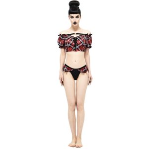 DEVIL FASHION Haut De Bikini ‘Scotish’ En Tartan Rouge officiel 34