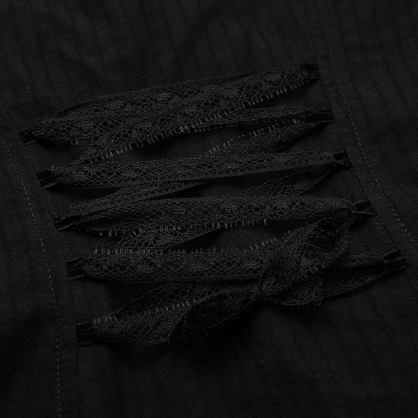 à prix imbattables Pyon Pyon Haut Gothic Lolita ‘Fleur De Lys’ Noir à Manches… 13