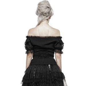 à prix imbattables Pyon Pyon Haut Gothic Lolita ‘Fleur De Lys’ Noir à Manches… 18