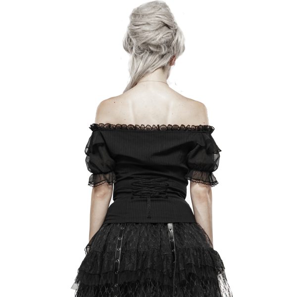 à prix imbattables Pyon Pyon Haut Gothic Lolita ‘Fleur De Lys’ Noir à Manches… 4