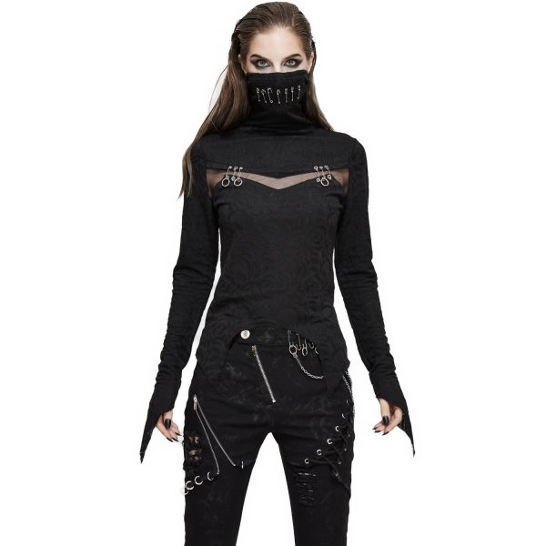 authentiques DEVIL FASHION Haut Manches Longues ‘Dark Turtleneck’ Noir 3