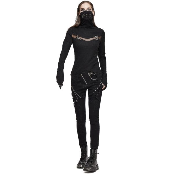 authentiques DEVIL FASHION Haut Manches Longues ‘Dark Turtleneck’ Noir 6