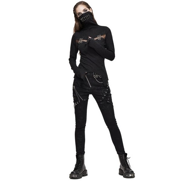 authentiques DEVIL FASHION Haut Manches Longues ‘Dark Turtleneck’ Noir 8