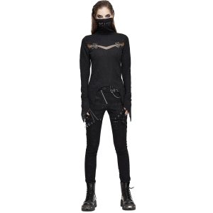 authentiques DEVIL FASHION Haut Manches Longues ‘Dark Turtleneck’ Noir 35