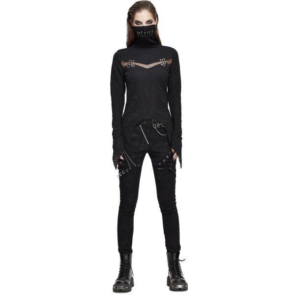 authentiques DEVIL FASHION Haut Manches Longues ‘Dark Turtleneck’ Noir 10