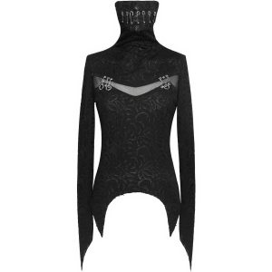 authentiques DEVIL FASHION Haut Manches Longues ‘Dark Turtleneck’ Noir 37
