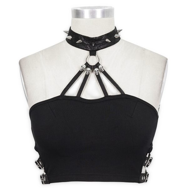 DEVIL FASHION Haut Sans Manches ‘Iona’ Noir grande surprise 9