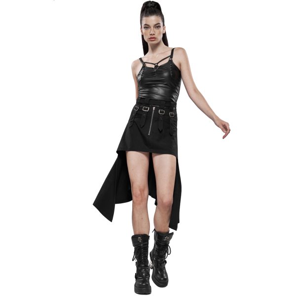 PUNK RAVE Jupe Asymétrique ‘Astarte’ Noire garantis authentique 3