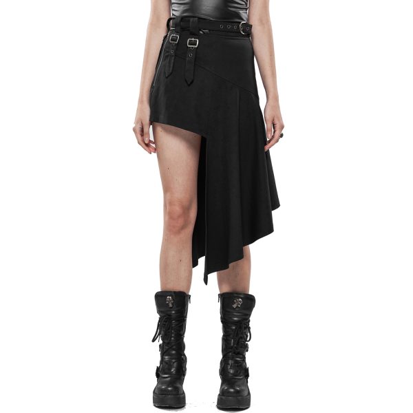 PUNK RAVE Jupe Asymétrique ‘Astarte’ Noire garantis authentique 5