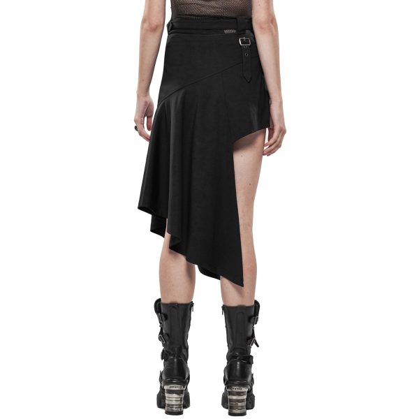 PUNK RAVE Jupe Asymétrique ‘Astarte’ Noire garantis authentique 6