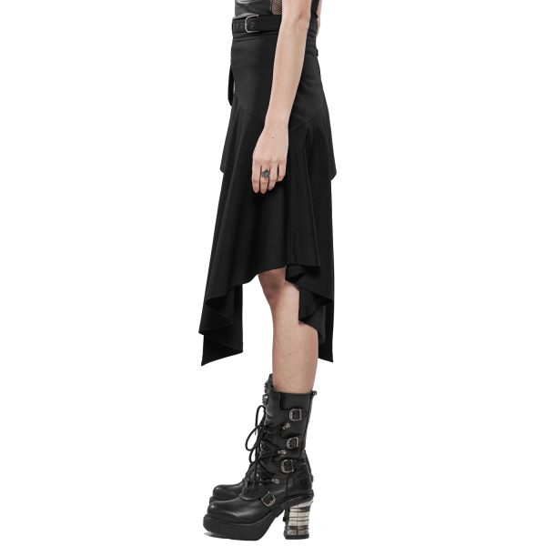 PUNK RAVE Jupe Asymétrique ‘Astarte’ Noire garantis authentique 7