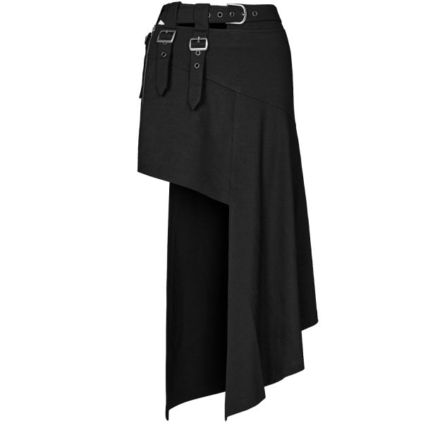 PUNK RAVE Jupe Asymétrique ‘Astarte’ Noire garantis authentique 8