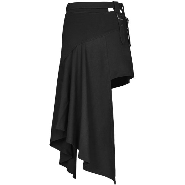 PUNK RAVE Jupe Asymétrique ‘Astarte’ Noire garantis authentique 9