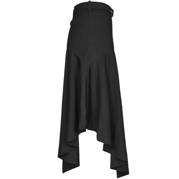 PUNK RAVE Jupe Asymétrique ‘Astarte’ Noire garantis authentique 10