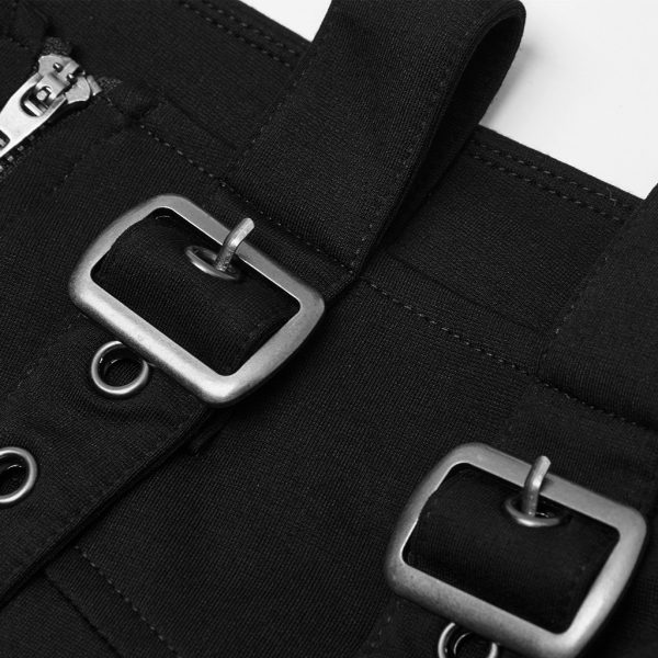 PUNK RAVE Jupe Asymétrique ‘Astarte’ Noire garantis authentique 11