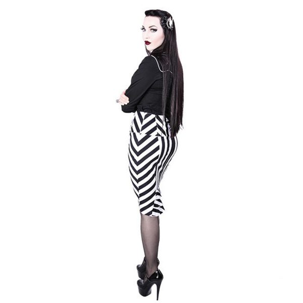 garantie de qualité RESTYLE Jupe ‘Crayon’ Noire Et Blanche 4