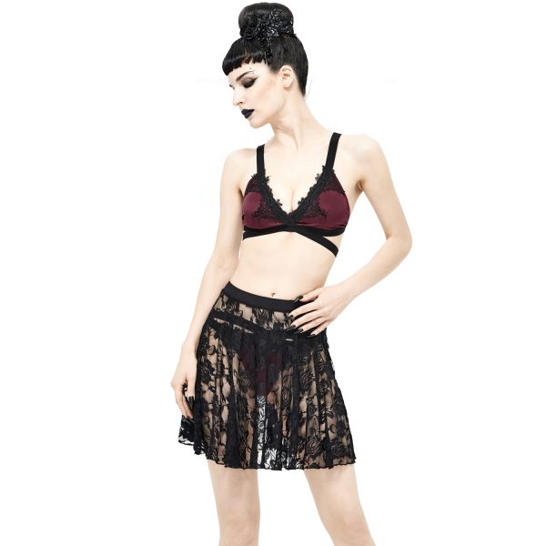 DEVIL FASHION Jupe De Plage ‘Narcissa’ En Dentelle Noire remise en ligne 5