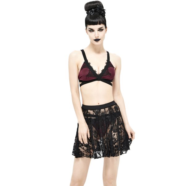 DEVIL FASHION Jupe De Plage ‘Narcissa’ En Dentelle Noire remise en ligne 6