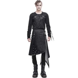 soldes ligne DEVIL FASHION Jupe Kilt ‘Golgotha’ Noire Anthracite 18