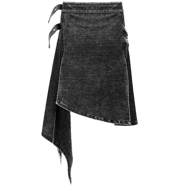soldes ligne DEVIL FASHION Jupe Kilt ‘Golgotha’ Noire Anthracite 12
